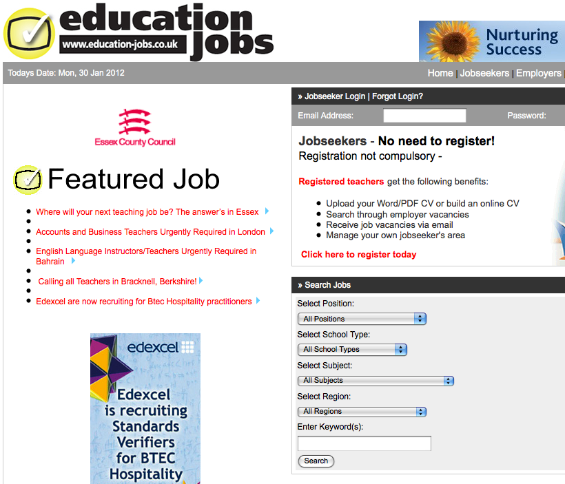 education jobs website uk