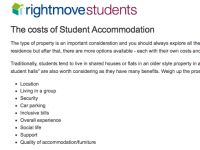 costs of Student Accommodation in the UK
