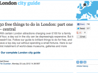 50 free things to do in London by Guardian