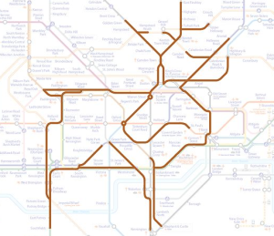 The animals on the London Underground were created by Paul in 1988 using the tube lines, stations and junctions of the London Underground map!