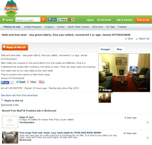 Gumtree Freebies - Free furniture