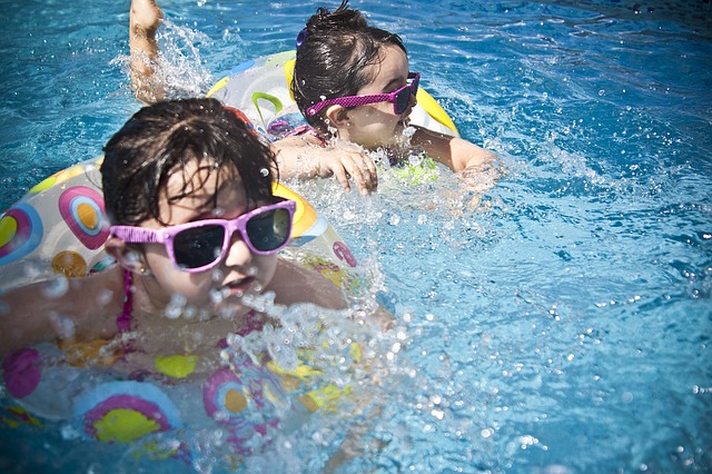 swimming with sunglasses